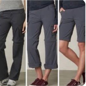 🚶♀️prAna Women’s ‘Sage’ Convertible Cargo Pants in Charcoal Gray. SHORT!